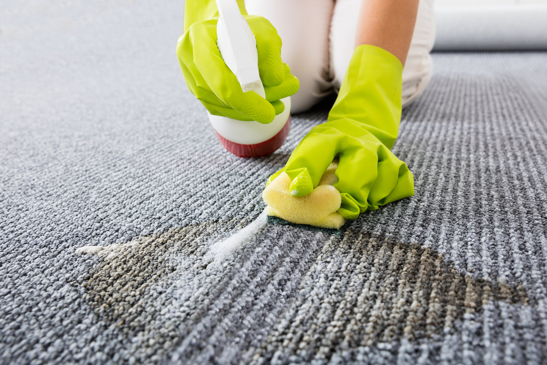 Carpet stain removal with proper chemicals