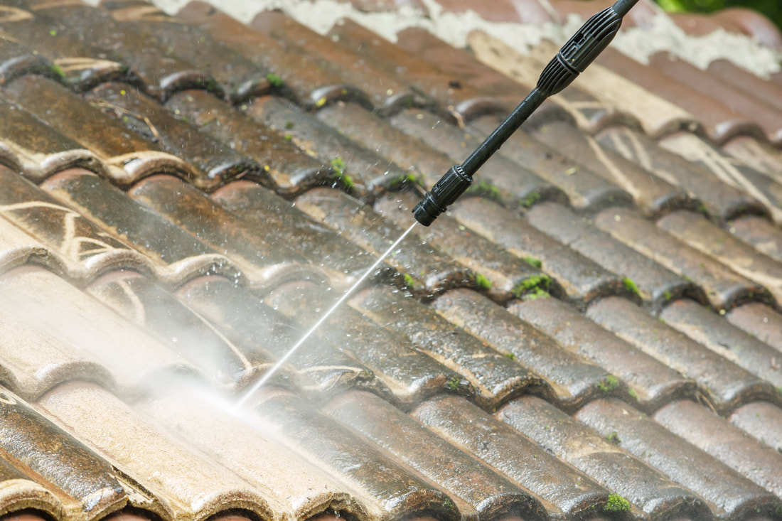 Rooftop pressure washing with detail nossell